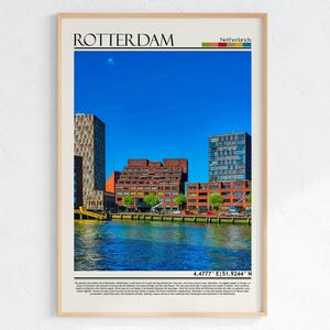 Rotterdam Wandkunst, Rotterdam Poster, Rotterdam Poster Druck, Rotterdam Poster Druck, Niederlande / Europa