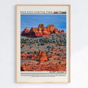 Badlands Nationalpark Kunst | South Dakota Landschaft Poster | South Dakota Druck | USA Reise Dekor | USA Naturwandkunst