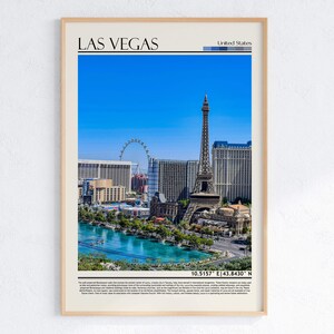 Muurkunst Las Vegas | Las Vegas-poster | Reisafdruk Nevada | Woondecoratie Nevada | VS