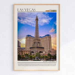 Muurkunst Las Vegas | Las Vegas-poster | Reisafdruk Nevada | Woondecoratie Nevada | VS
