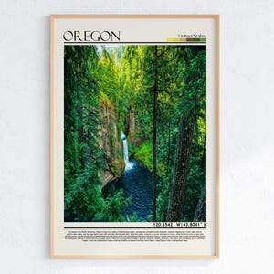 Oregon Wasserfall Wand Kunst Print | Pazifischer Nordwesten Wald Dekor | Oregon Naturfotografie| USA Reisegeschenk |  USA Kunst