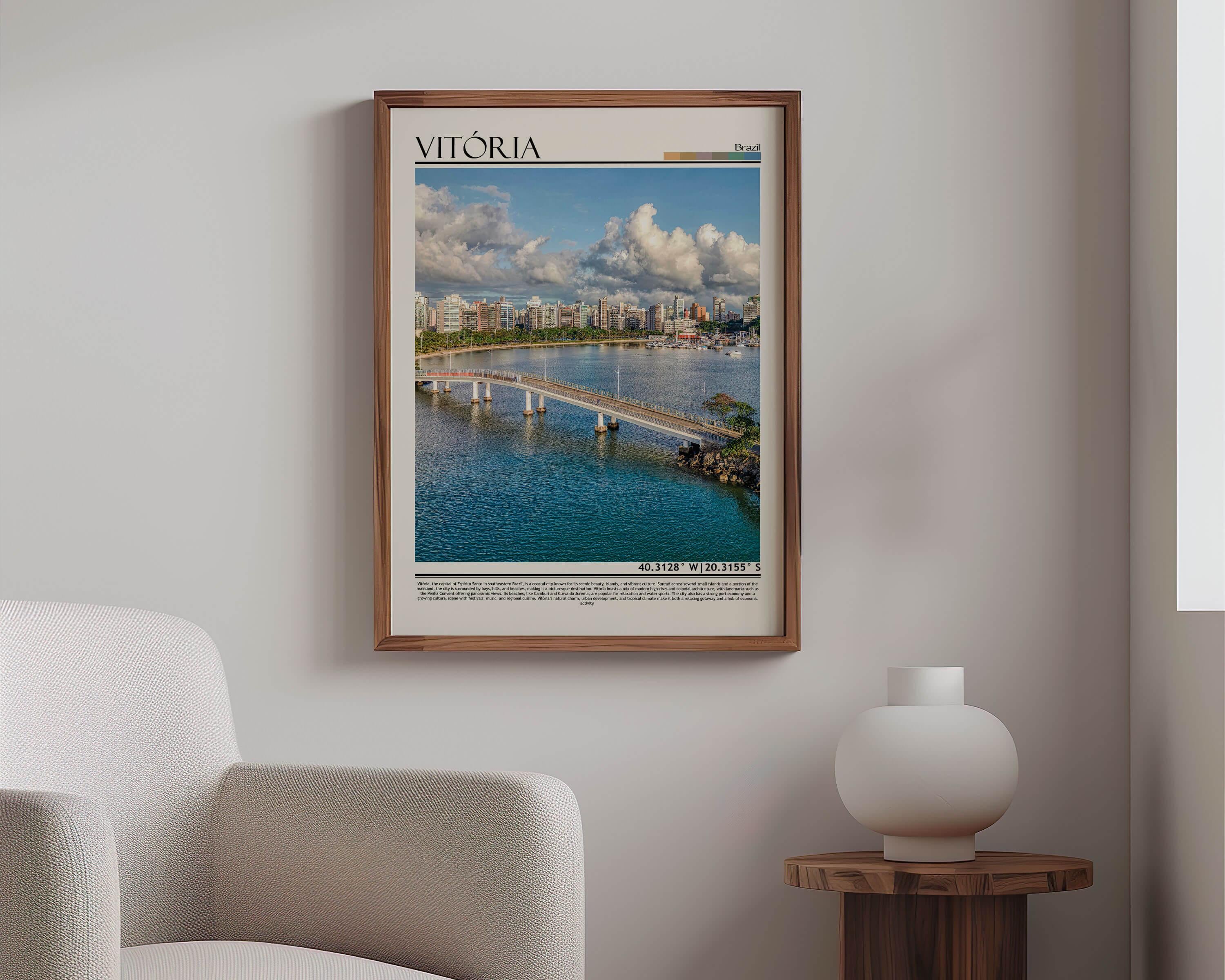 Vitoria Brazil Wall Art Poster |vitoria Brazil Travel Print Art