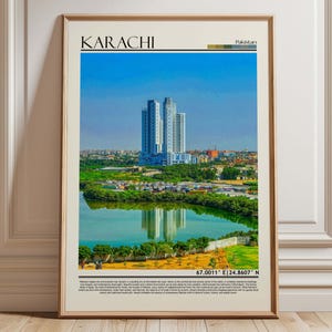 Karachi Pakistan Wall Art Poster |Karachi Travel Print Art| Pakistan Gift Artwork| Asia Wall Hanging Home Decor