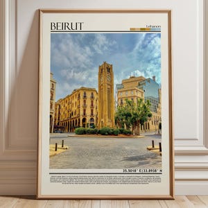 Beirut Libanon Wandkunst | Beirut Poster Druck | Libanon Poster | Naher Osten Reiseposter