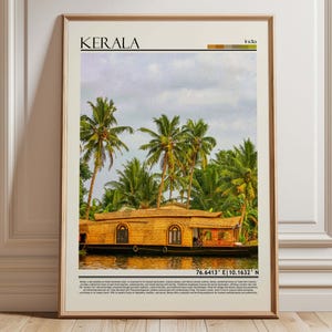 Kerala India Travel Poster| Kerala Wall Art Print| India Travel Print| India Home Decor