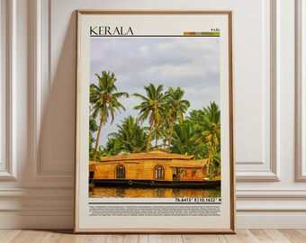 Kerala India Travel Poster| Kerala Wall Art Print| India Travel Print| India Home Decor