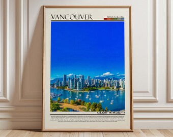 Lámina con el horizonte de Vancouver / Decoración de pared para viajes a la Columbia Británica
