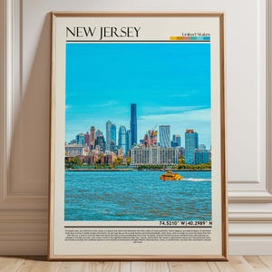 New Jersey Wall Art print |New Jersey Travel Poster | New Jersey Gift Artwork| USA  Home Decor