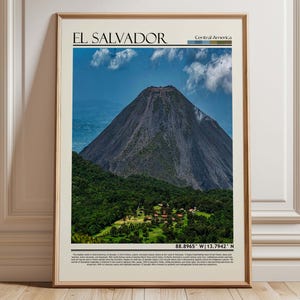 El Salvador Wall Art | El Salvador Volcano Landscape Poster | Central America Print | El Salvador Travel Decor | El Salvador Nature Gift