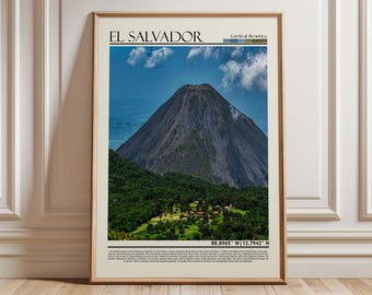 El Salvador Wall Art | El Salvador Volcano Landscape Poster | Central America Print | El Salvador Travel Decor | El Salvador Nature Gift