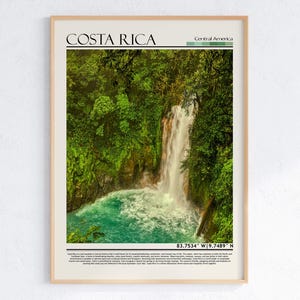 Costa Ricaanse muurkunst | Celeste-rivierprint | Costa Ricaanse regenwoud natuur poster | Decor tropisch landschap Costa Rica | Midden-Amerika