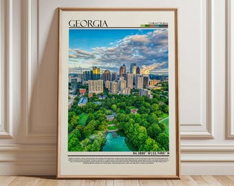 Impresión de Georgia / Póster de viaje de Georgia / Arte mural de Georgia / Regalo de viaje de Georgia / Foto de Georgia, Georgia / EE. UU.