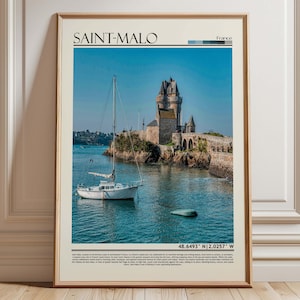 Saint-Malo France Wall Art Poster| Saint-Malo Travel Print | France Gift Artwork| Europe Wall Hanging Home Decor