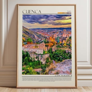 Cuenca Spain Wall Art | Spain Medieval City Print | Spanish Travel Decor | Spain  Historic Cityscape