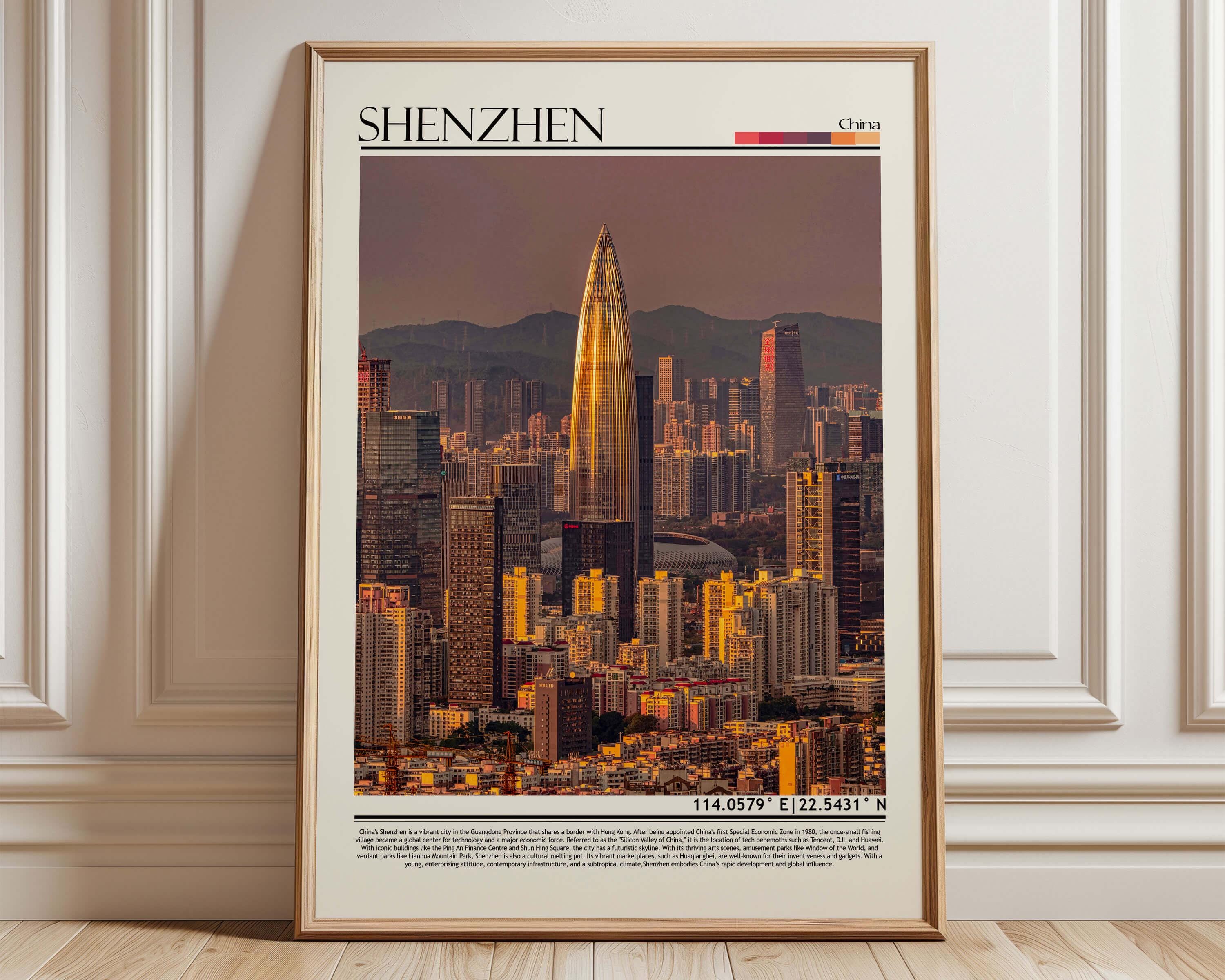 Shenzhen Print, Shenzhen Wall Art, Shenzhen Poster, Shenzhen