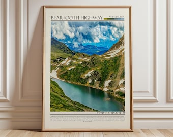 Beartooth Highway  Poster Art | Montana Art Print | USA Wall Hanging Home Decor