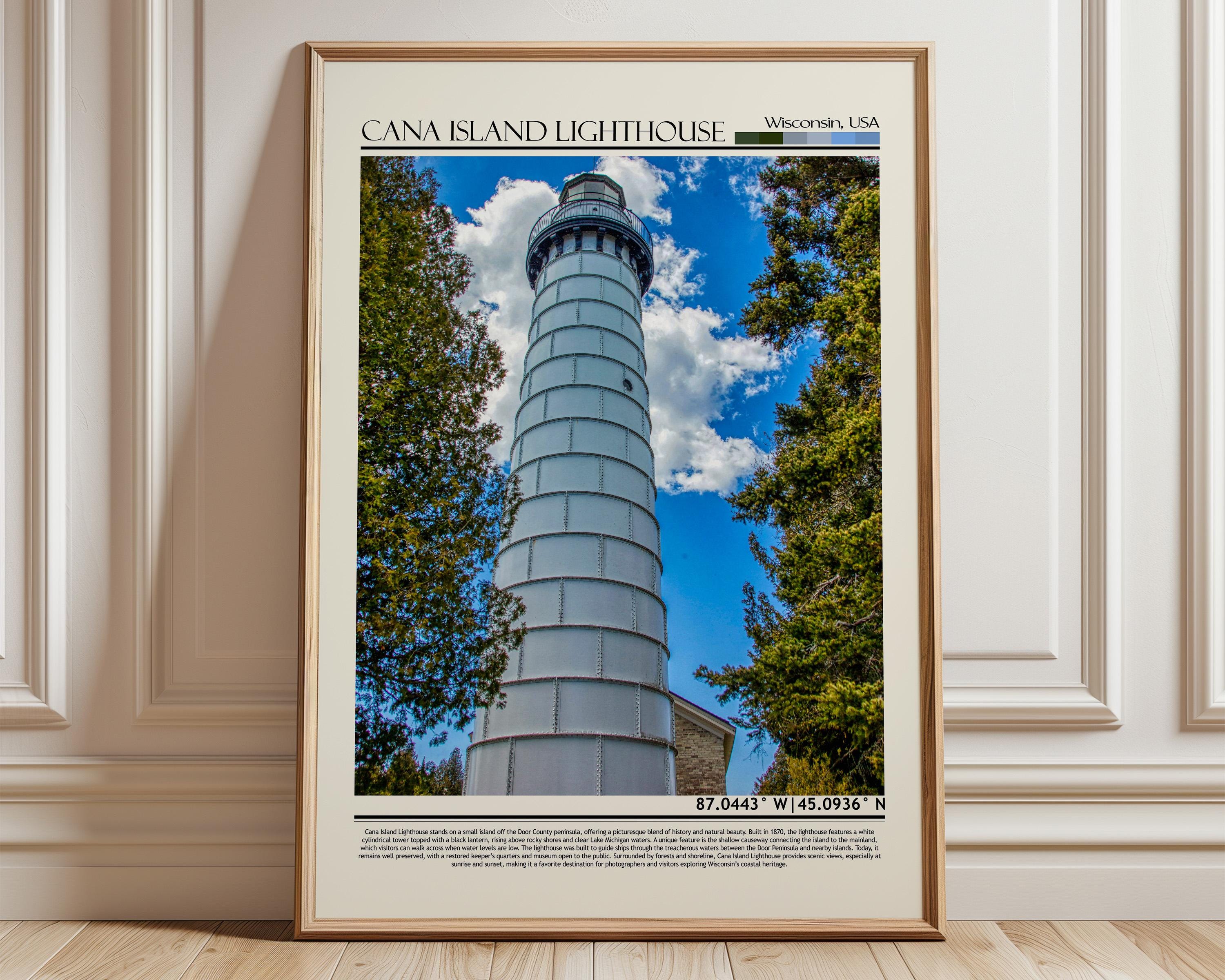 Cana Island Lighthouse Wisconsin Art | Door County Poster | Lake
