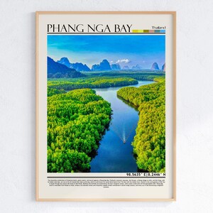 Stampa della Baia di Phang Nga, Poster della Baia di Phang Nga, Arte murale della Baia di Phang Nga, Viaggio nella Baia di Phang Nga, Arte della Baia di Phang Nga, Baia di Phang Nga/Thailandia