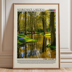 Keukenhof Gardens Netherlands Wall Art Poster| Keukenhof Gardens  Travel Print | Netherlands Gift Artwork| Europe Wall Hanging Home Decor