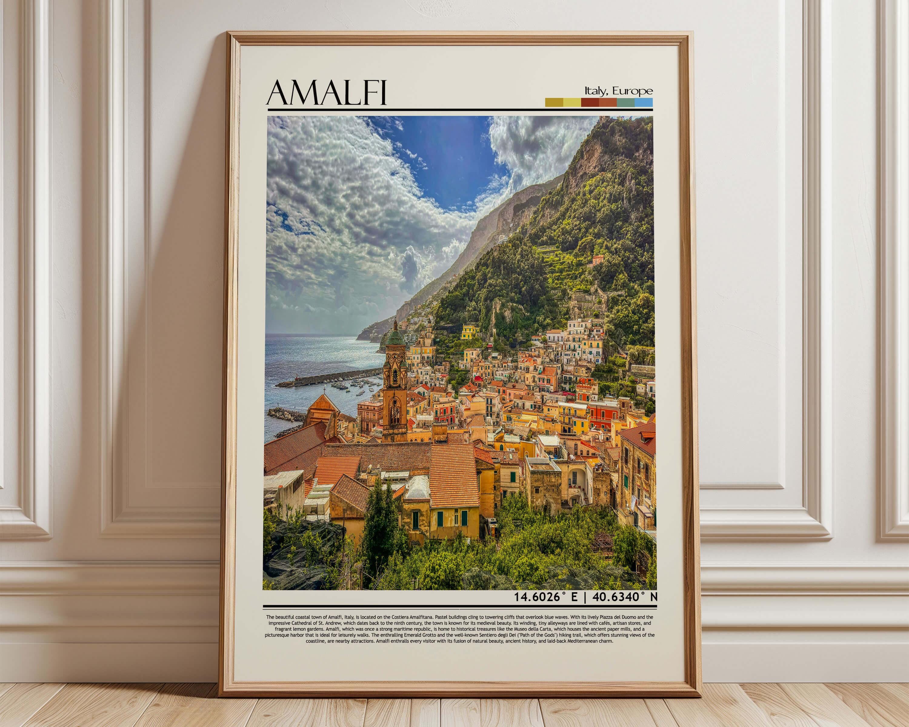 AMALFI 風景画 額装 絵画 AMALFI 版画 額装 風景画 アマルフィ AMALFI