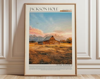 Jackson Hole Poster |Wyoming  Wall Art Print | USA Home Decor