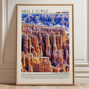 Bryce Point Wall Art, Bryce Point Print, Bryce Point Photo, Bryce Point Poster Print, Bryce Point Poster, Utah/ USA