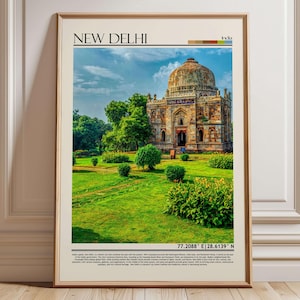 New Delhi India  Art | India Mughal  Architecture  Poster | India Historic Travel Print | Delhi Home Decor