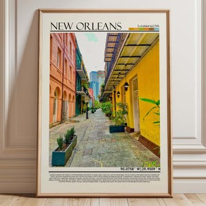New Orleans Louisiana Wall Art Print | Louisiana  Poster Print| New Orleans Art Print| USA Wall Hanging Home Decor