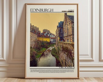 Edinburgh Scotland Wall Art Poster |United Kingdom Travel Print Art| Scotland Gift Artwork| Europe  Wall Hanging Home Decor