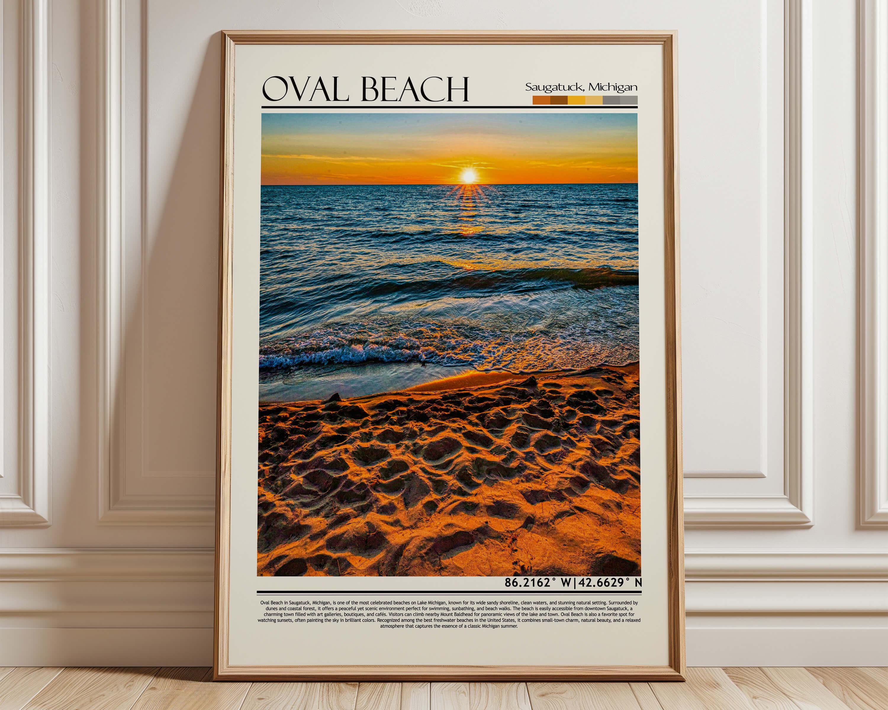 Oval Beach Poster |saugatuck Wall Art | Michigan Wall Print | USA