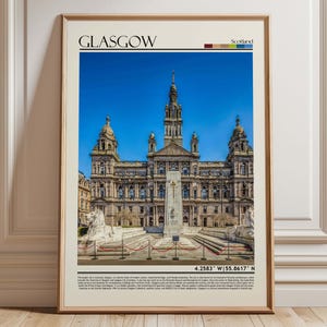 Glasgow Print, Glasgow Wall Art,  Glasgow Poster, Glasgow Travel, Glasgow Art Print, Glasgow/ Scotland