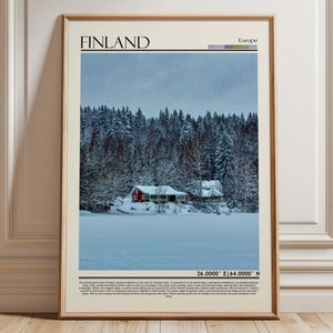 Arte mural de Finlandia, póster de Finlandia, póster de viaje de Finlandia, impresión de Finlandia, regalo de viaje de Finlandia, Finlandia/Europa