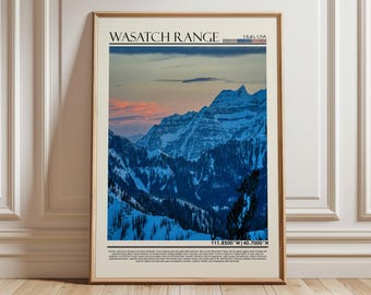 Wasatch Range Wall Art Print | Utah Poster | USA Home Decor