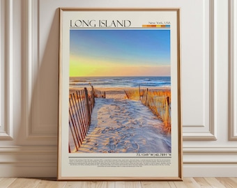 Long Island New York Wall Art | Long Island Poster | USA Coastal Travel Print | New York Home Decor