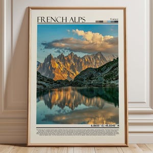 French Alps France Wall Art Poster| French Alps Travel Print | France Gift Artwork| Europe Wall Hanging Home Decor
