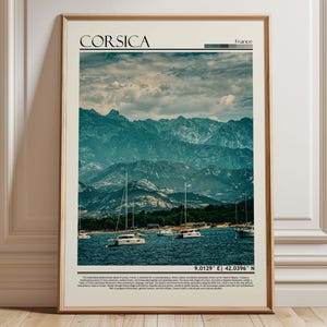Corsica France Wall Art Poster| Corsica Travel Print | France Gift Artwork| Europe Wall Hanging Home Decor
