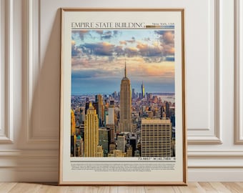 Empire State Building Poster | New York Print | Manhattan Wall Art