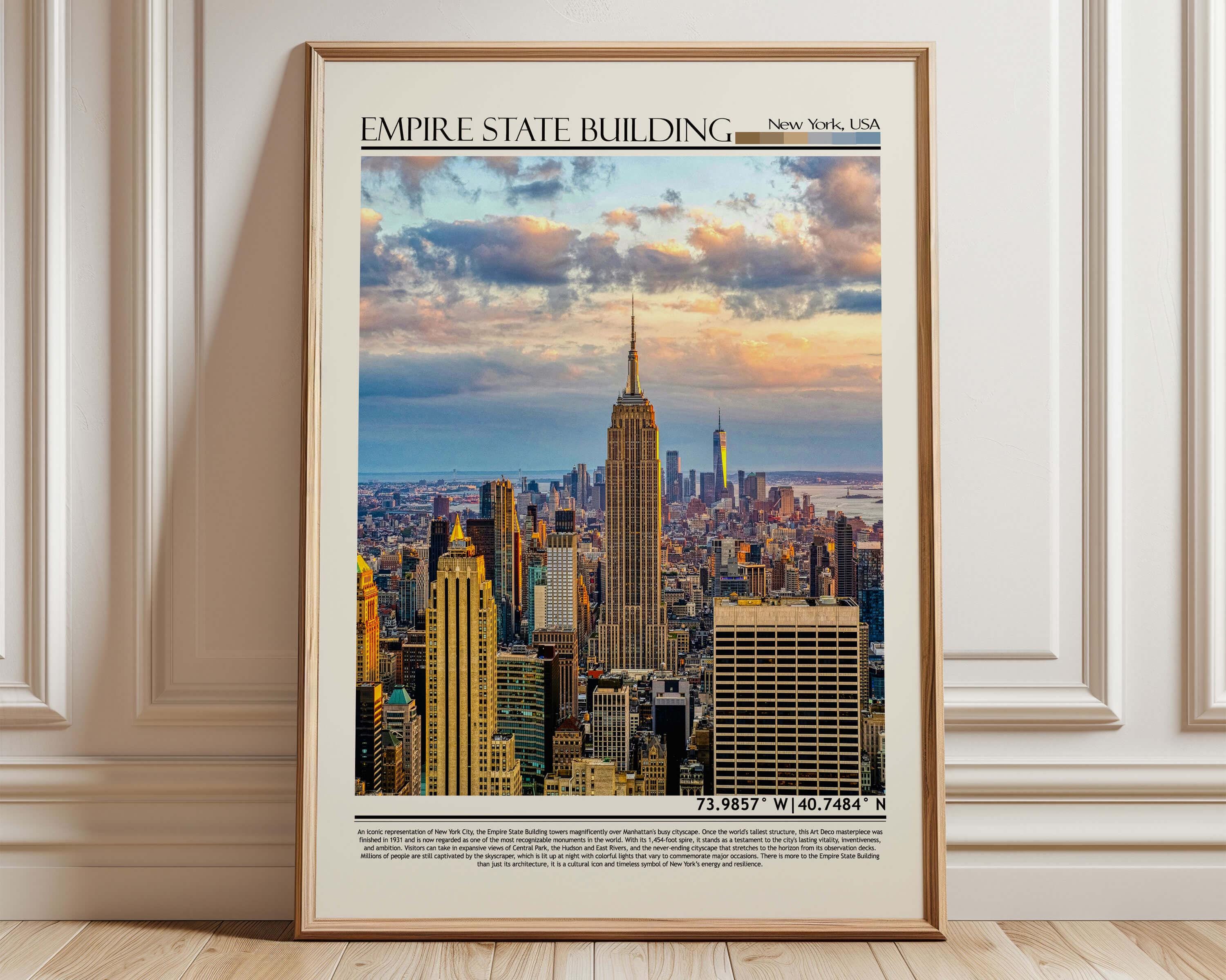 Empire State Building Wall Art Poster| Empire State Building New