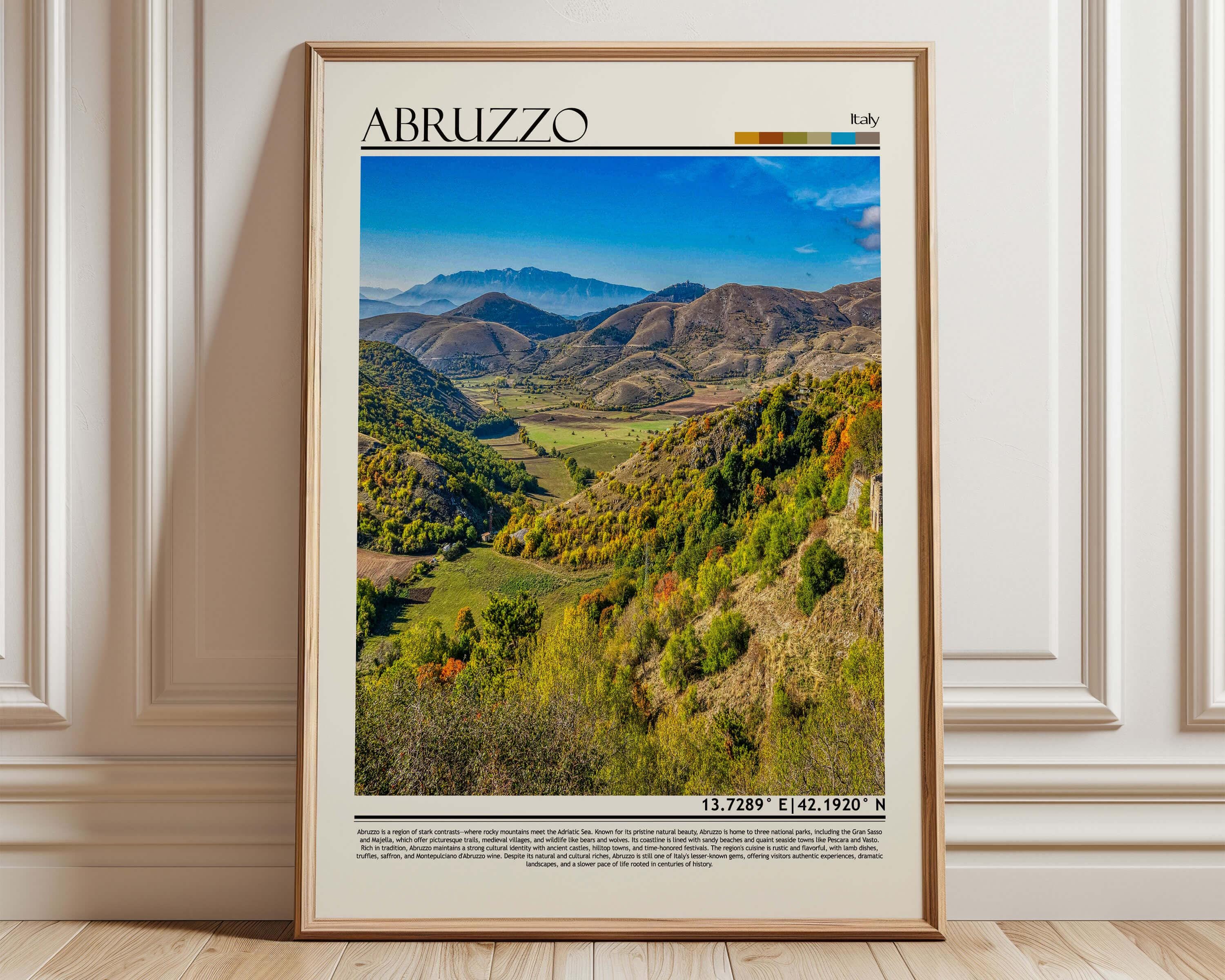 Abruzzo Italy Mountain Landscape Art | Abruzzo Poster | Central