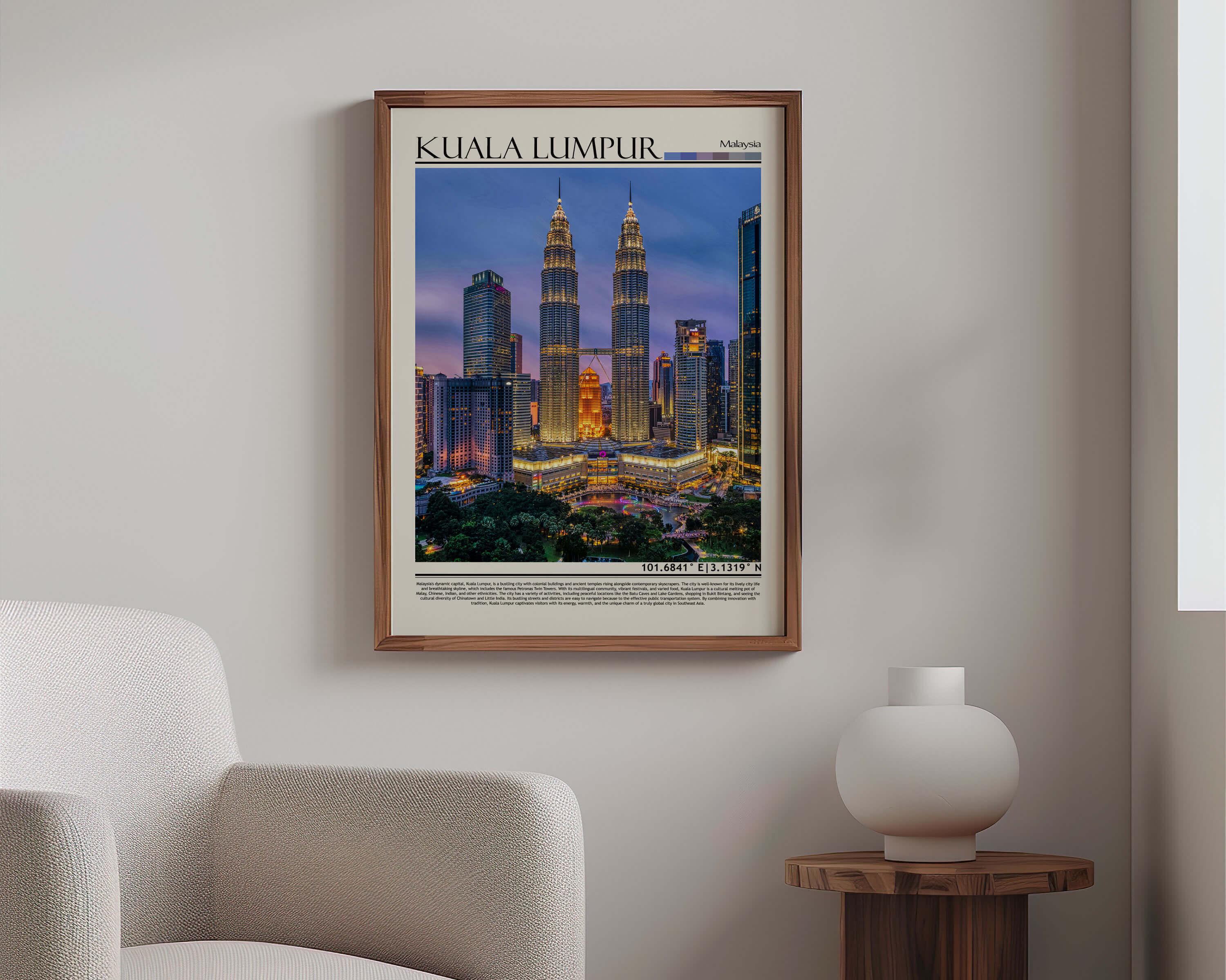 Kuala Lumpur Cityscape Wall Art| Petronas Twin Towers Art Print