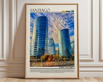 Lámina de Santiago, Póster de Santiago, Arte mural de Santiago, Viajes a Santiago, Arte de Santiago, Foto de Santiago, Impresión artística de Santiago, Chile/Sudamérica