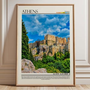 Athens Wall Art Print, Athens Travel Poster, Athens Poster Print, Greece Artwork, Europe Travel Gift