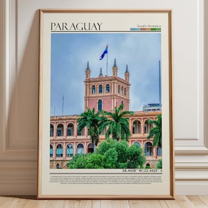 Paraguay Wall Art Print | Paraguay  Poster | South America Travel Print | Paraguay Home Decor