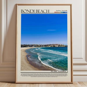 Bondi Beach Sydney Australia Wall Art | Coastal Landscape Poster| Bondi Travel Poster| Oceania Home Decor