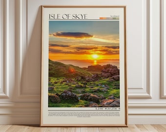 Isle of Skye Art | Scottish Highlands & Coastal Landscape Poster | UK Travel Print | Rustic Home Decor