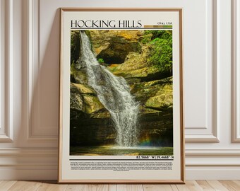 Hocking Hills Poster | Ohio Art Print| USA Wall Hanging Home Decor