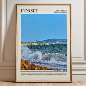Dorset England Coastal Art | Dorset Poster | UK Seaside Print | United Kingdom Decor | UK Ocean Wall Art