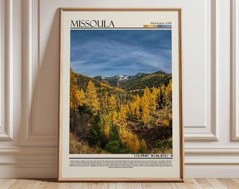 Missoula Wall Art Print | Montana Poster | USA Wall Hanging Home Decor