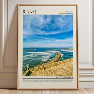 Rabat Morocco Atlantic Coast Travel Poster Print | Rabat  Wall Art | North Africa  Home Decor