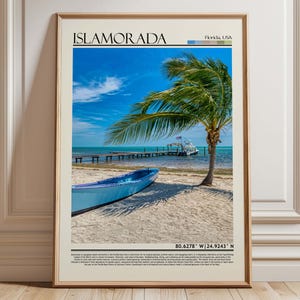 Islamorada Florida Keys Travel Poster | Florida Beach Art Print | Islamorada Wall Decor | Florida Travel  Gift